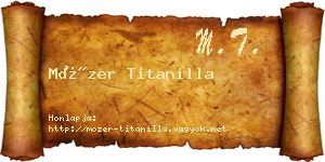 Mózer Titanilla névjegykártya
